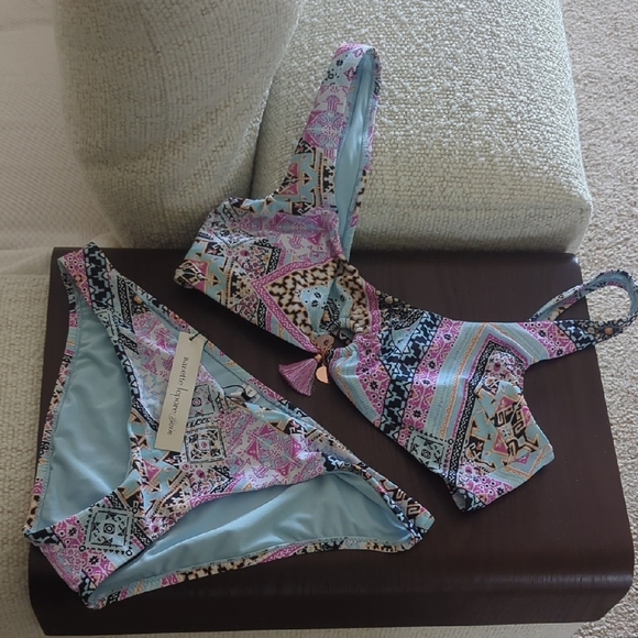 Nanette Lepore Blue and Pink Floral Bikini - Picture 1 of 14